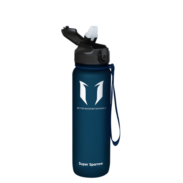 Super Sparrow Tritan Sport Bottle with straw 1000ml Blueberry