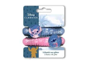 2 Glittered Hair Elastics Stitch