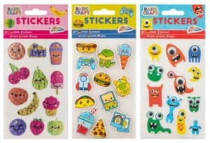 Basic Craft Stickers x12 Stickers, 3 Ass. - Holographic/Wobbly