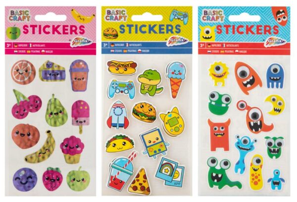 Basic Craft Stickers x12 Stickers, 3 Ass. - Holographic/Wobbly