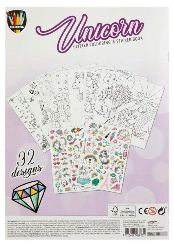 A4 Glitter Colouring & Sticker Book 2 Assorted - Image 4
