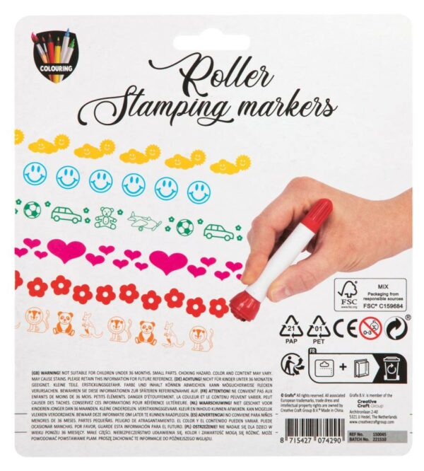 6 Roller Stamping Markers - Image 2