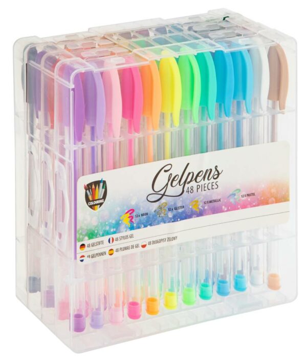 48 Gel Pens In Case
