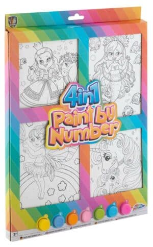 Paint By Number Canvas Frames x4, Girls