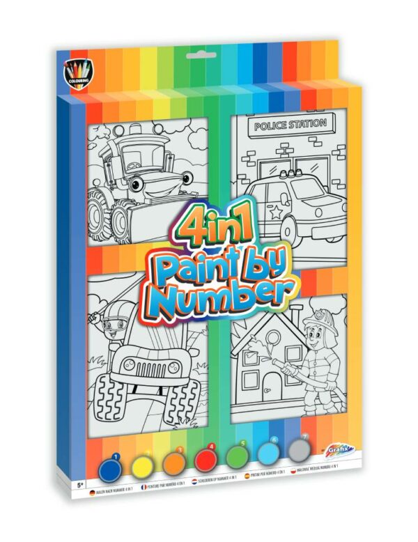 Paint By Numbers 4 Canvas Frames - Boys