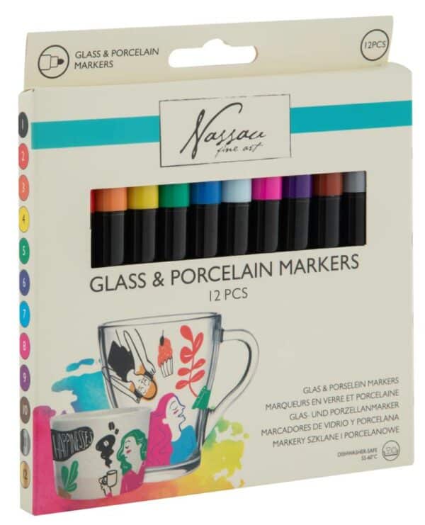 Glass & Porcelain Markers 12 Pack