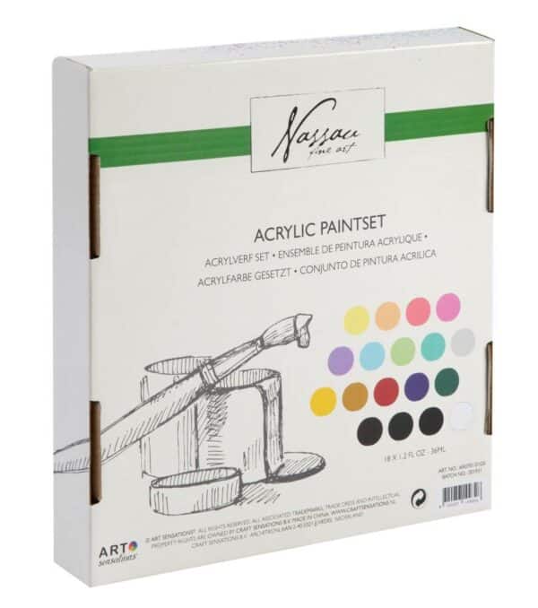 Paint Acrylic Set, 9 bright/9 pastel - Image 3