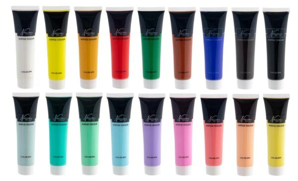 Paint Acrylic Set, 9 bright/9 pastel - Image 4