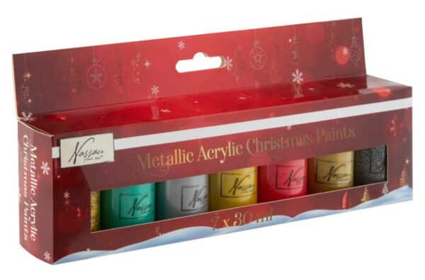 7pc Acrylic Paint set Metallic & Glitter