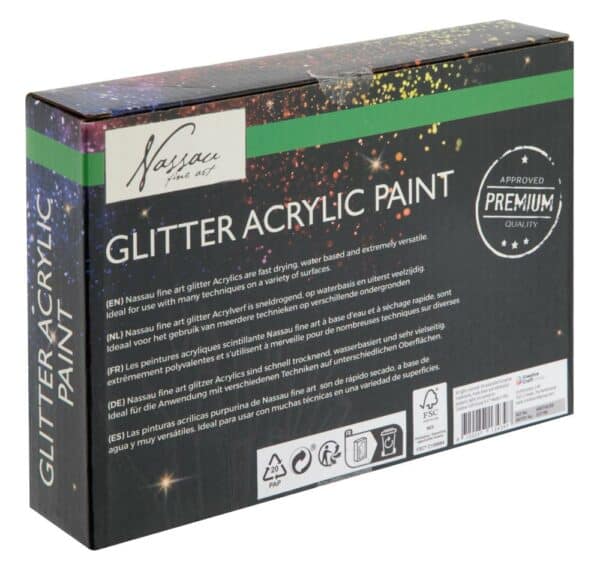Acrylic Glitter Paint  Set 6x75ml - Image 2