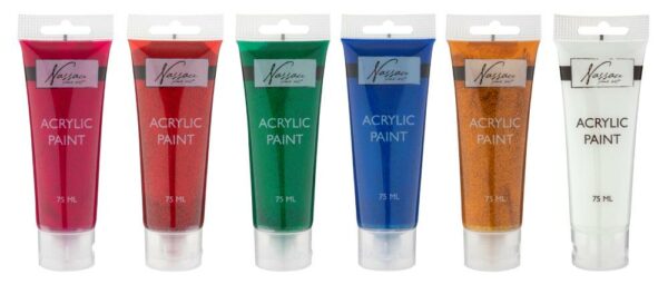 Acrylic Glitter Paint  Set 6x75ml - Image 3