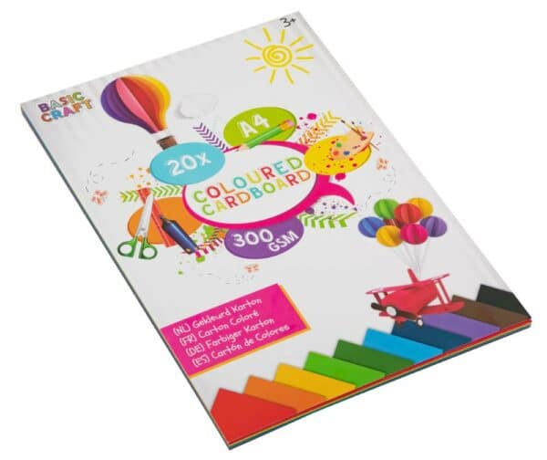 Coloured Cardboard A4 20 Sheet, 300gsm