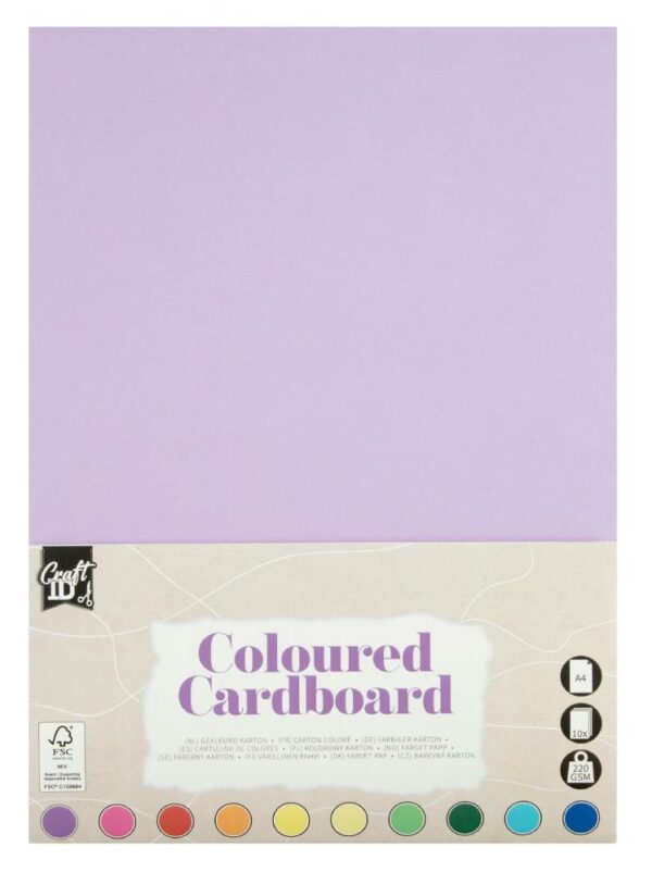 A4 Coloured  Cardboard, 220 gsm, 10 Sheets