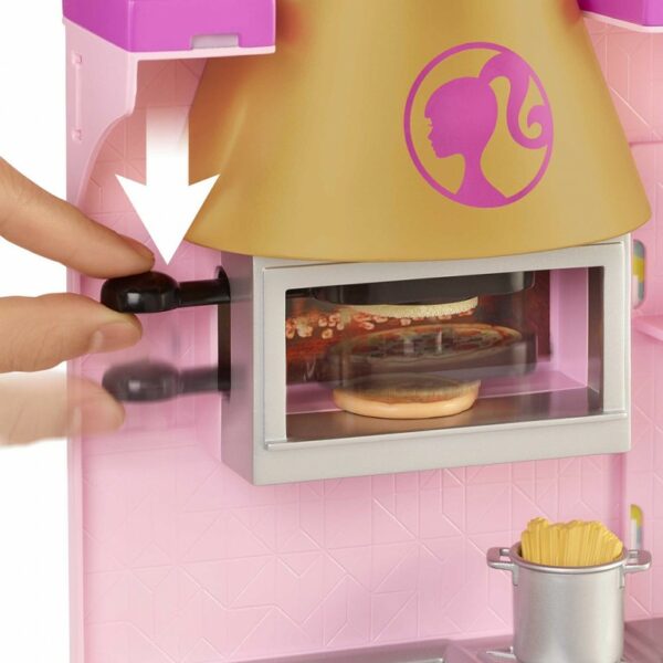 Barbie Cook ‘n Grill Restaurant Playset with Barbie Doll, 30+ Pieces & 6 Play Areas Including Kitchen, Pizza Oven, Grill & Dining Booth - Image 3