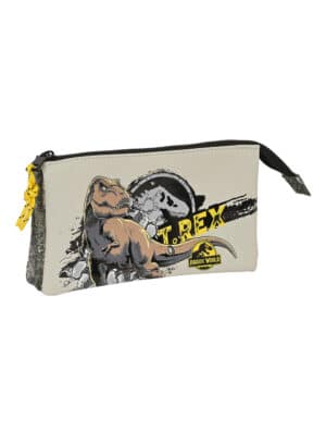 Triple Pencil Case Jurassic World "Warning"