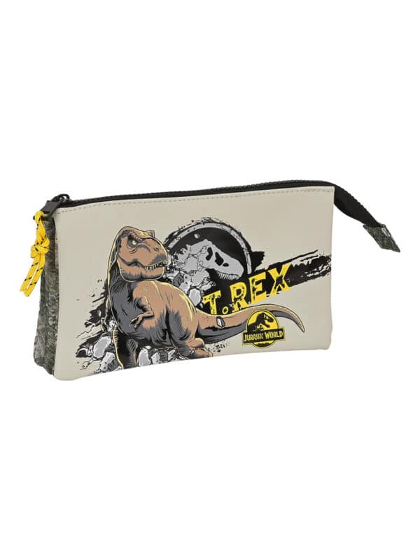 Triple Pencil Case Jurassic World "Warning"