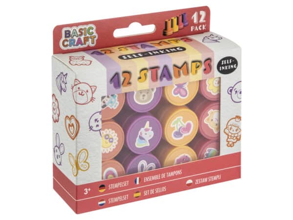 12 Stamps Self-inking, girl designs