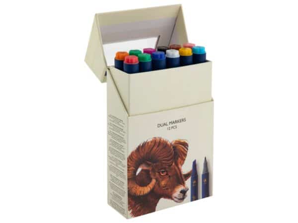 12 Round Dual Tip Markers - Image 3