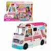 Barbie Ambulance and Hospital Playset, Emergency Vehicle with Lights and Sounds Transforms into Care Clinic, 20 Doll Accessories, One Barbie Vehicle