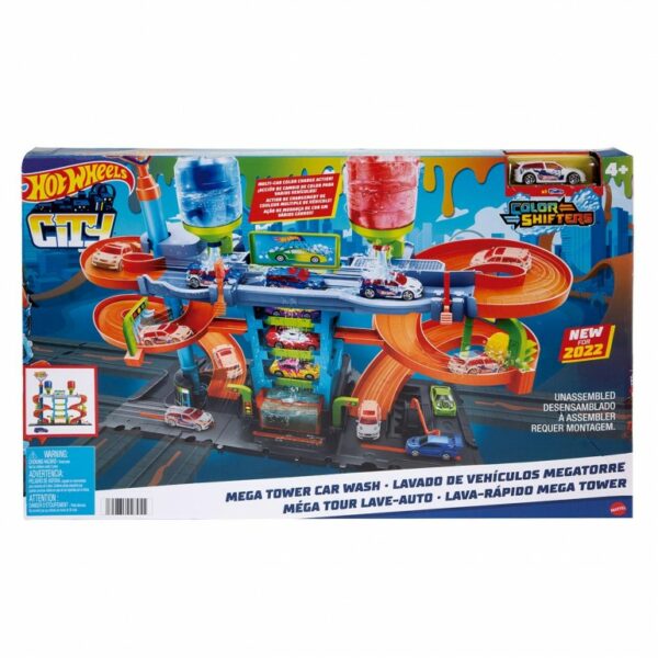 Hot Wheels Mega Tower Car Wash With 1 Color Shifters Car