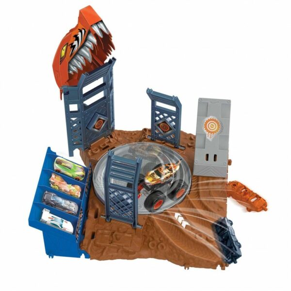 Hot Wheels Monster Trucks Arena Smashers Tiger Shark Spin-Out Challenge - Image 2