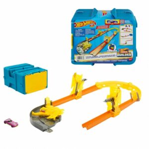 Hot Wheels Track Set With 1 Toy Car, Lightning-themed Track Builder Set