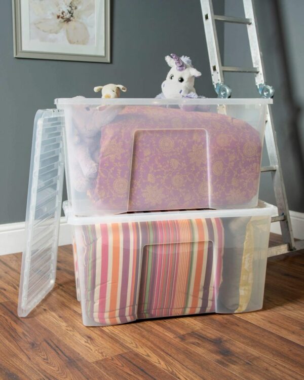 Crystal 110Ltr Plastic Storage Box with Lid - Image 2