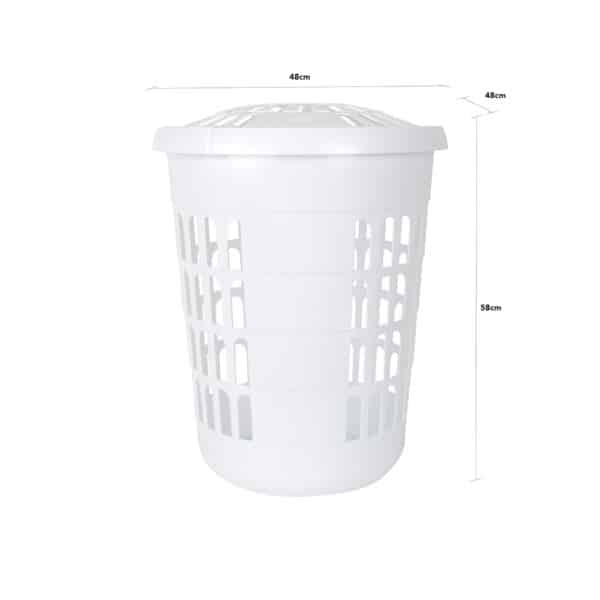 Casa Deluxe Round Laundry Hamper Ice White - Image 3