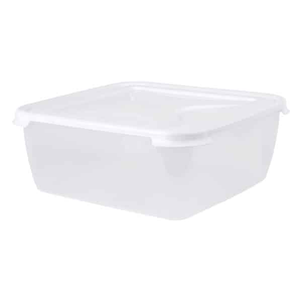 Cuisine 10L Large Square Food Box & Lid Clear/Ice White