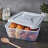 Cuisine 10L Large Square Food Box & Lid Clear/Ice White - Image 2