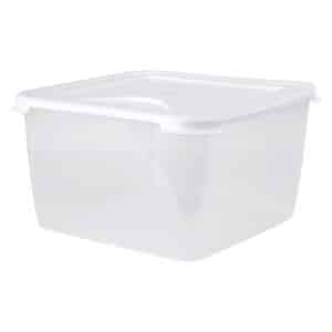 Cuisine 15L Large Square Food Box & Lid Clear/Ice White