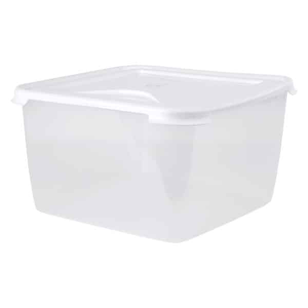 Cuisine 15L Large Square Food Box & Lid Clear/Ice White