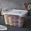 Cuisine 15L Large Square Food Box & Lid Clear/Ice White - Image 2