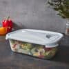Cuisine 1.6L Rectangular Food Box & Lid Clear/Ice White - Image 2