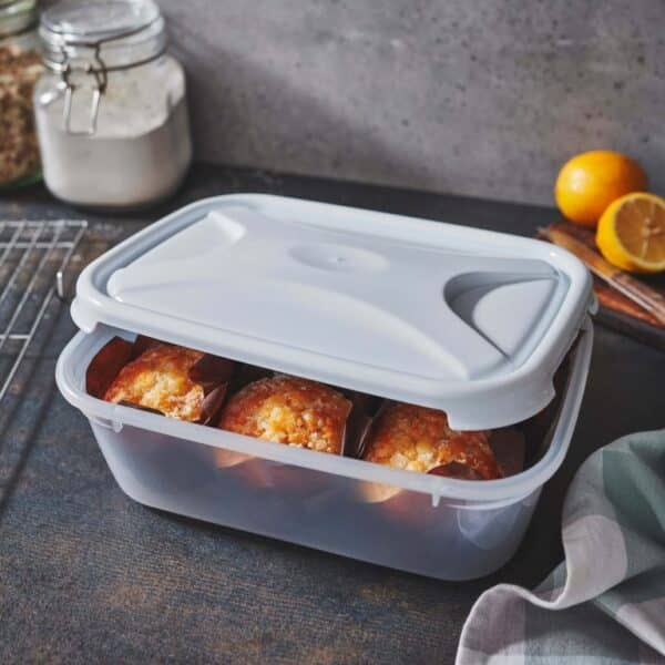 Cuisine 2.7L Rectangular Food Box & Lid Clear/Ice White - Image 2