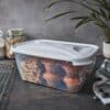 Cuisine 6L Rectangular Food Box & Lid Clear/Ice White - Image 2