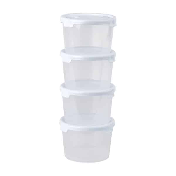Cuisine Set Of 4 - 300ml Handy Pots & Lids Clear/IceWhite