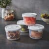 Cuisine Set Of 4 - 300ml Handy Pots & Lids Clear/IceWhite - Image 2
