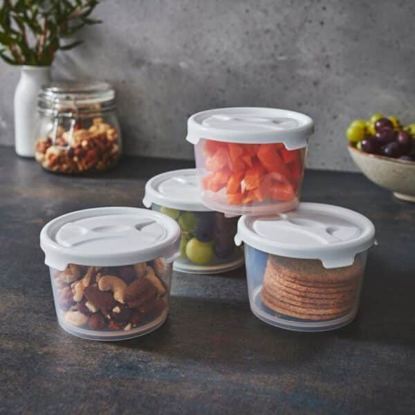 Cuisine Set Of 4 - 300ml Handy Pots & Lids Clear/IceWhite - Image 2