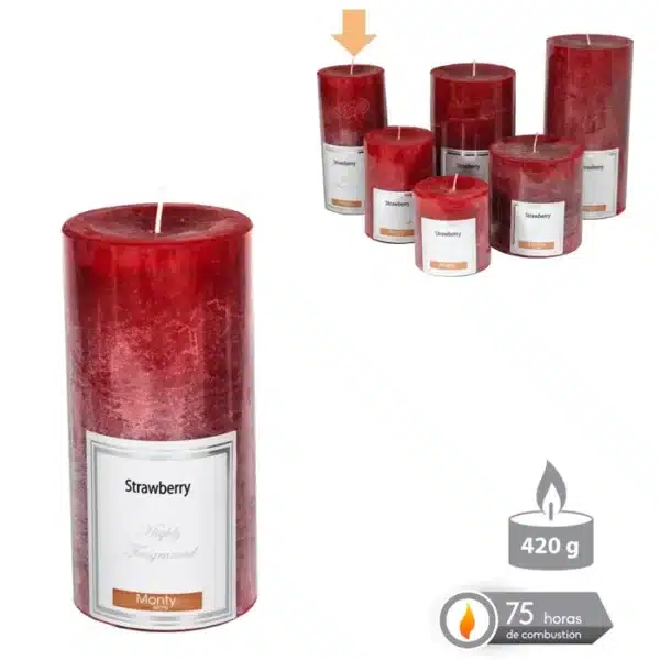 Cylindrical Candle With Perfume Red
