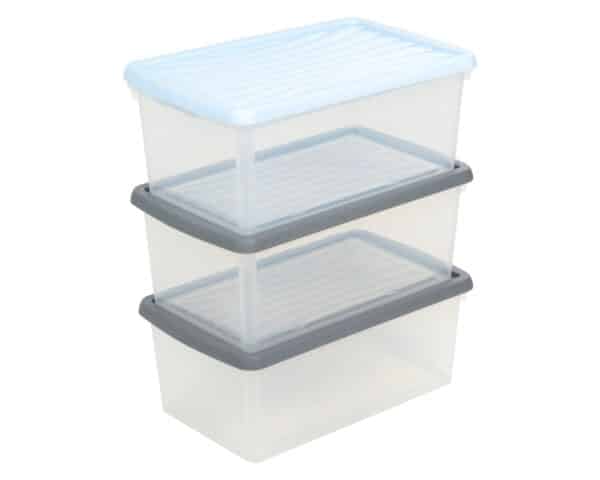 5.01 Wham® Box & Lid 9L Set of 3 Clear/Assorted