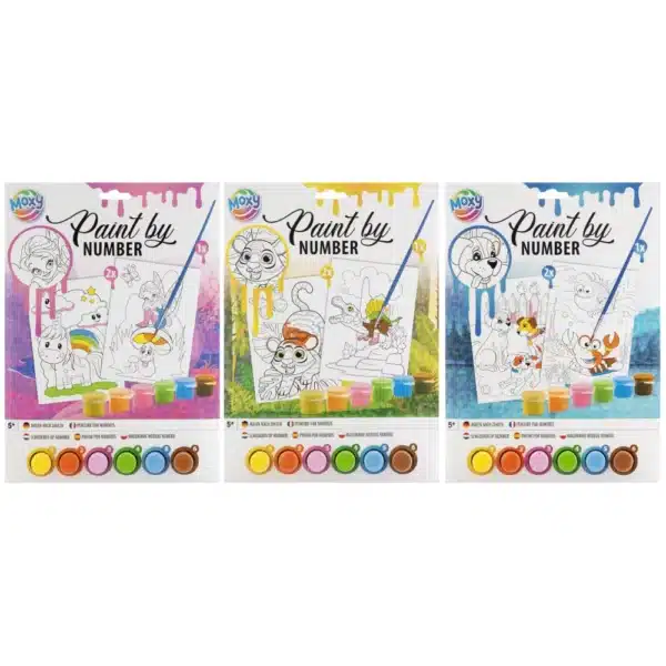 2 pack Paint By Number, A4 size, 6 Paints Included