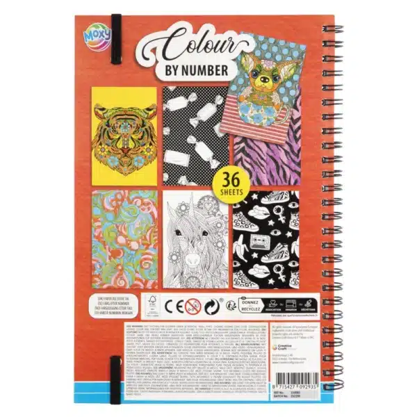 Colour By Number Spiral Bound Colouring Book & Colouring Pencils - Image 3