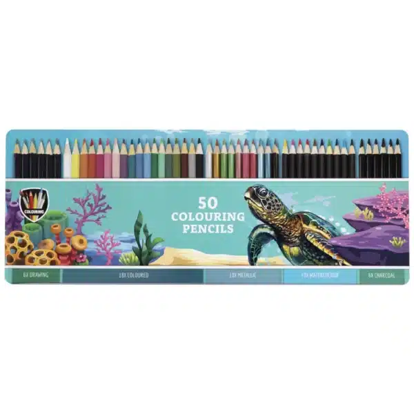 50 Colouring Pencils In Tin Box