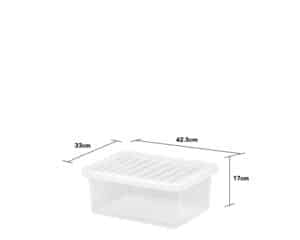 Crystal 17Ltr Plastic Storage Box with Lid