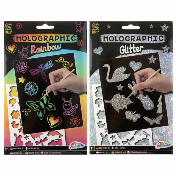 A5 Glitter/Rainbow Scratch Art Kit,