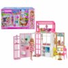 Barbie Dollhouse Playset with Barbie Doll & House with 2 Levels & 4 Play Areas, Fully Furnished, with Pet Puppy & Accessories