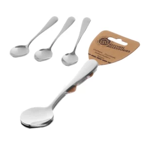 Set of 3 Tea Spoons Stainless Steel 14 Cm