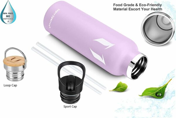 Vacuum Insulated Stainless Steel Water Bottle 1000ml Cherry Blossom - Image 2