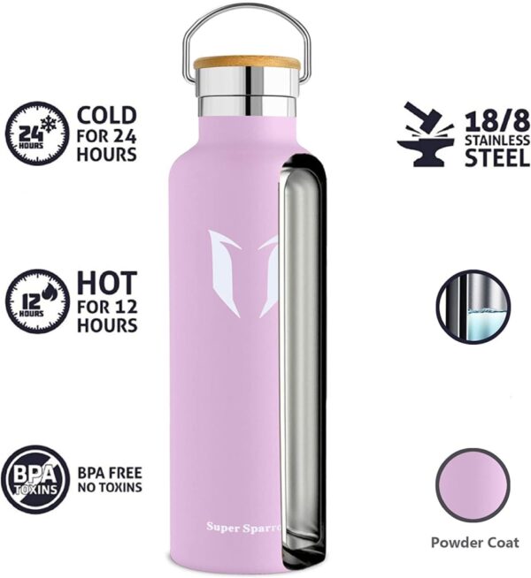 Vacuum Insulated Stainless Steel Water Bottle 1000ml Cherry Blossom - Image 3